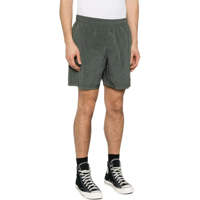 STONE ISLAND Compass Patch Crinkled Finish Swim Shorts-4