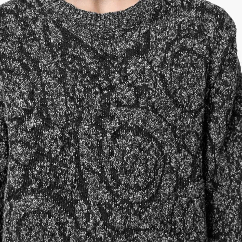 VERSACE Barocco Jacquard Crewneck Tweed Jumper-3