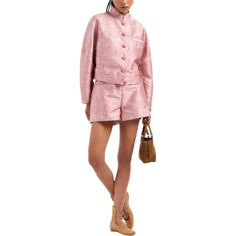 EMPORIO ARMANI All over Jacquard Jacket With Guru Collar-1