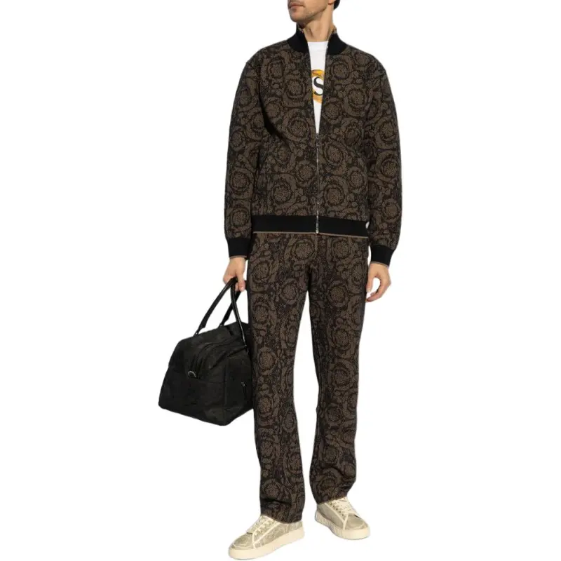 VERSACE Zipped Reversible Knitted Cardigan-3