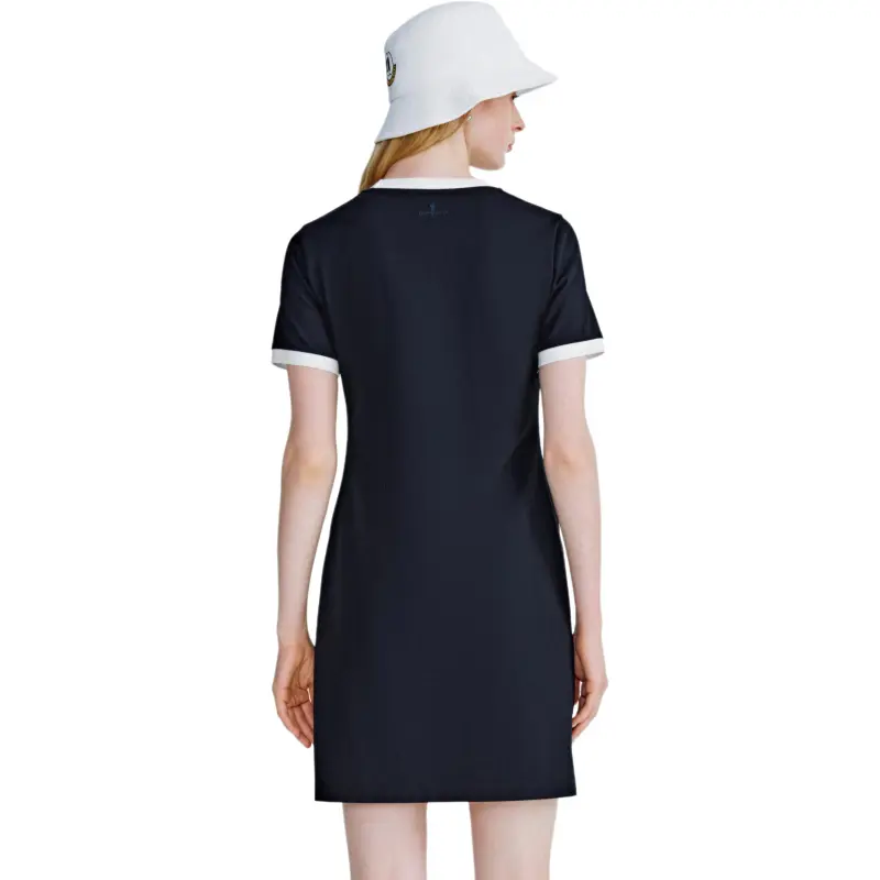 Biyin Leufen Stretch Wrinkle Resistant Collection Short Sleeved Dress Women's 25 Navy Blue-4