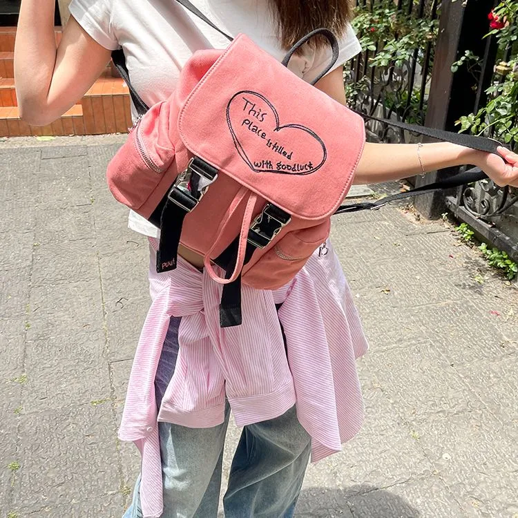 Puui Denim Backpack Regular Unisex Blue/Pink-6