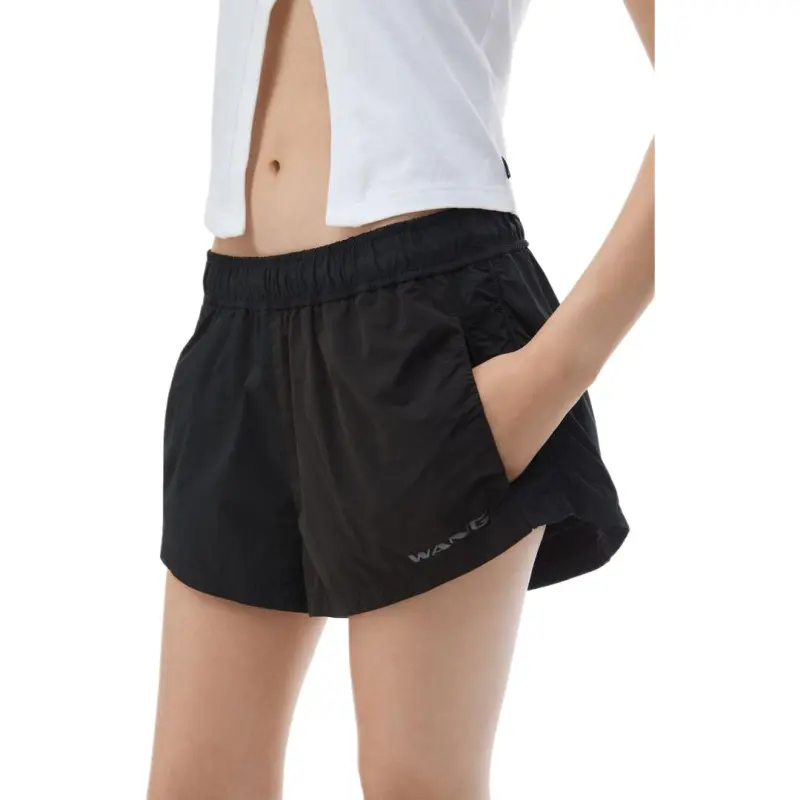 T By Alexander Wang Ruched Seam Track Shorts Black-4