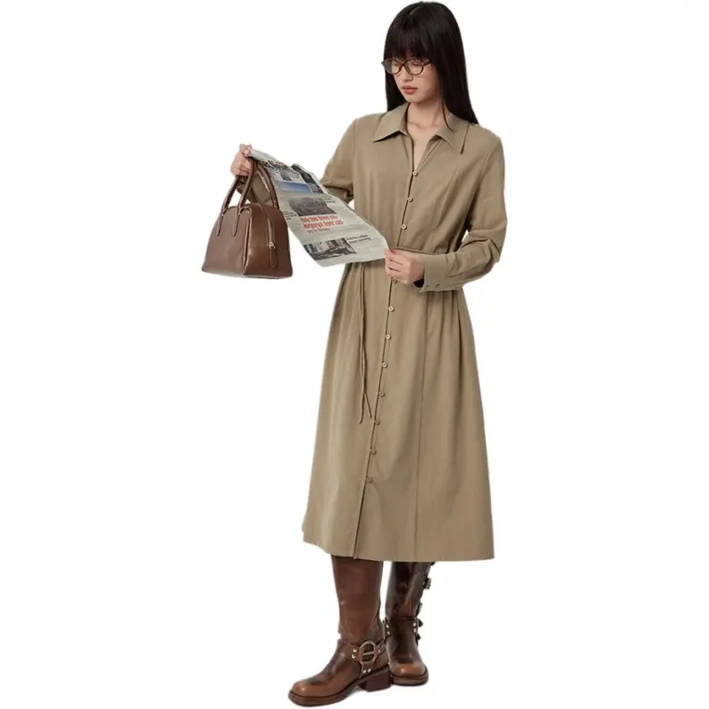 Omont Long Sleeved Dress Women's Moon Gray-5