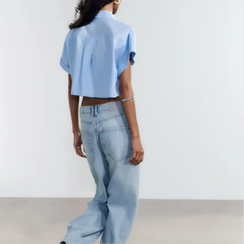 ZARA Shirts Women's Blue/White-3