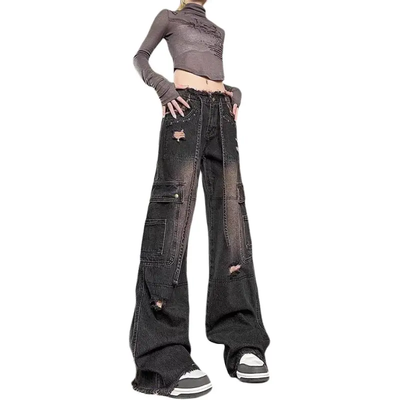 NHZN Jeans Women's Washed Black-4