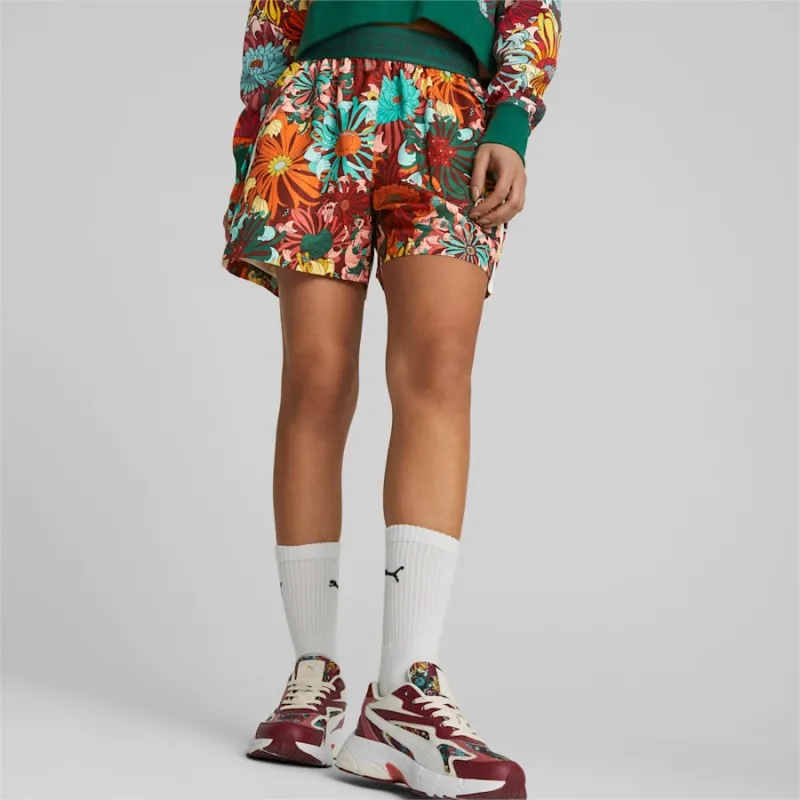 PUMA X Liberty Collaboration SS23 Casual Shorts Women's Green-2