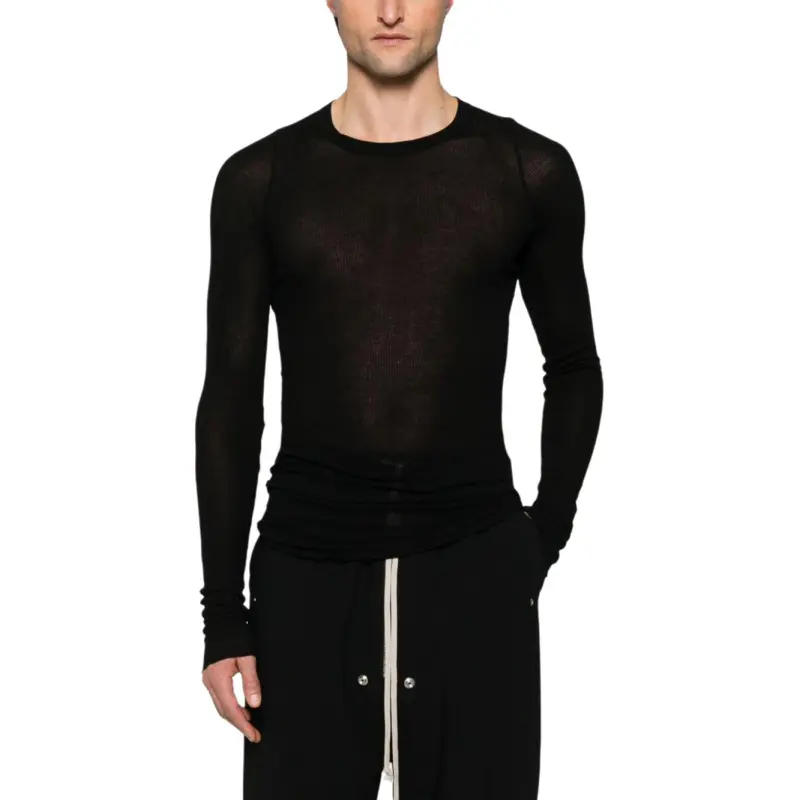 RICK OWENS Long Sleeved Ribbed T Shirt-3