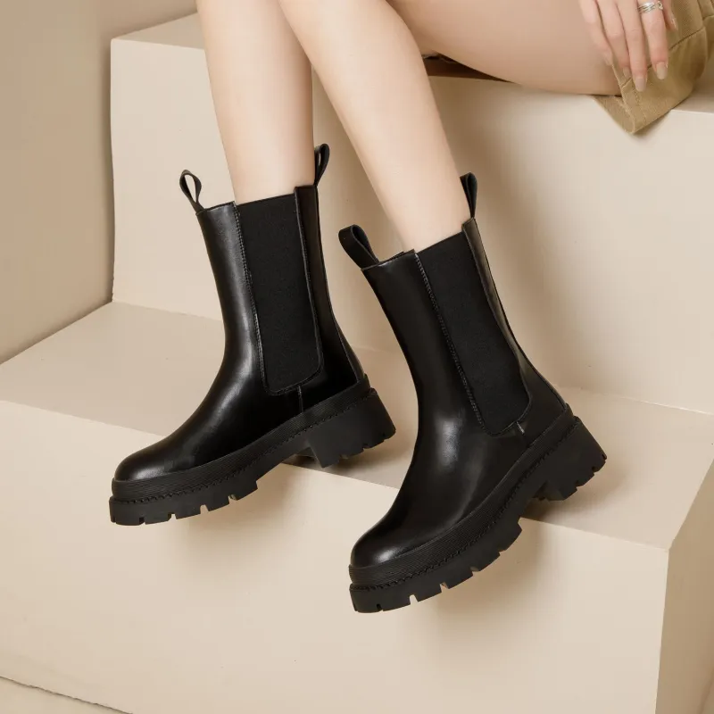 KEKAFU Short Chelsea Boots 5.7cm Women's Black-5