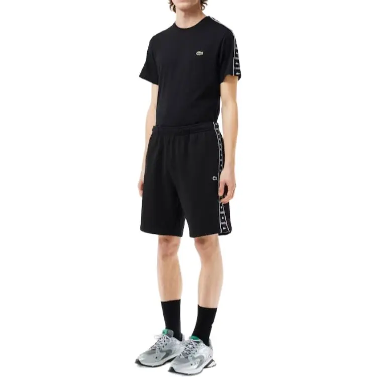 LACOSTE Logo stripe Fleece Shorts-2