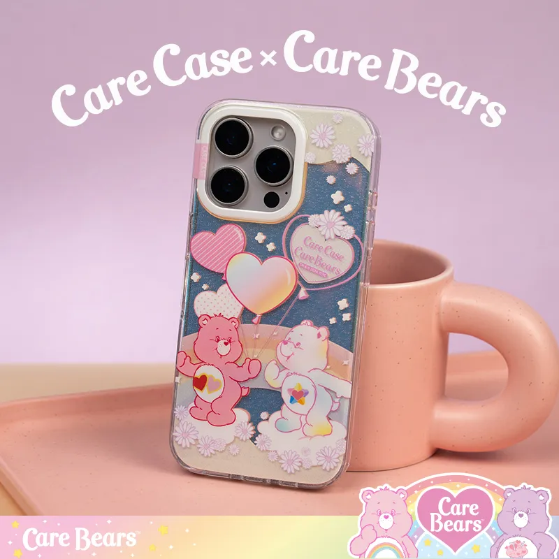 CARECASE TPU Material Care Bears Collaboration Sky Collection Phone Case Compatible With Apple 16 15 14 Pro Max-1