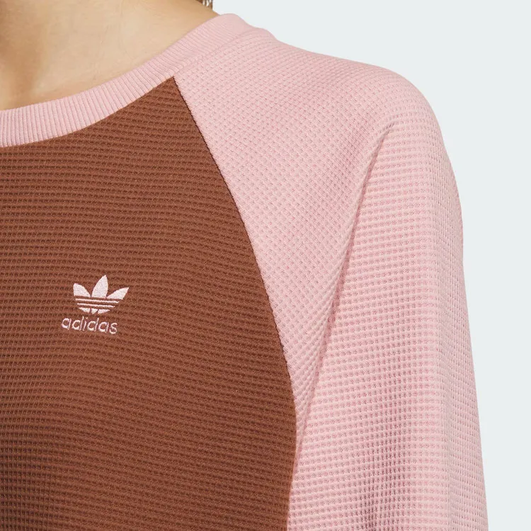 Adidas Originals Raglan Sleeve T Shirt Women's Brown-4