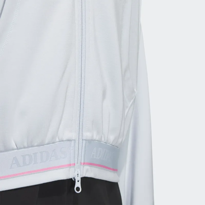 Adidas Verbiage Crop Jacket Jackets Coats Women's Light Blue-4