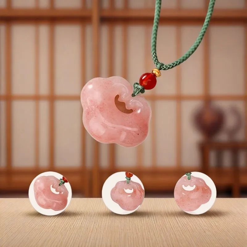 Gifts Golden Silk Jade Necklaces Unisex-2