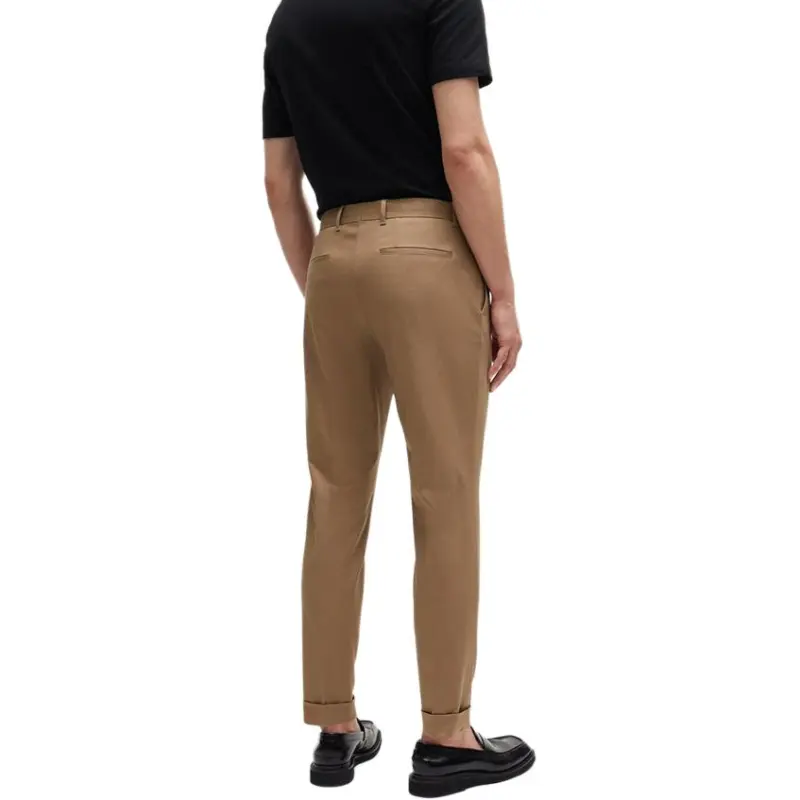 HUGO BOSS Pleat Turn Up Hem Trousers-2