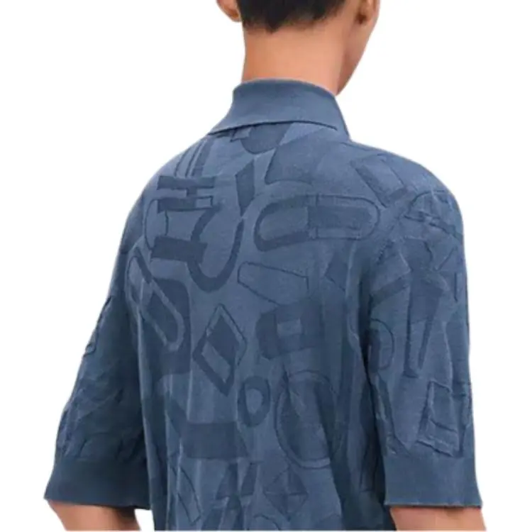 HERMES Polo Shirts Men Blue-4