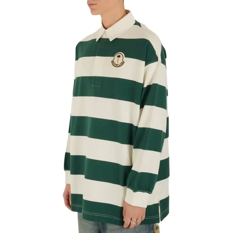 Moncler Polo Shirt Men's Green White-4