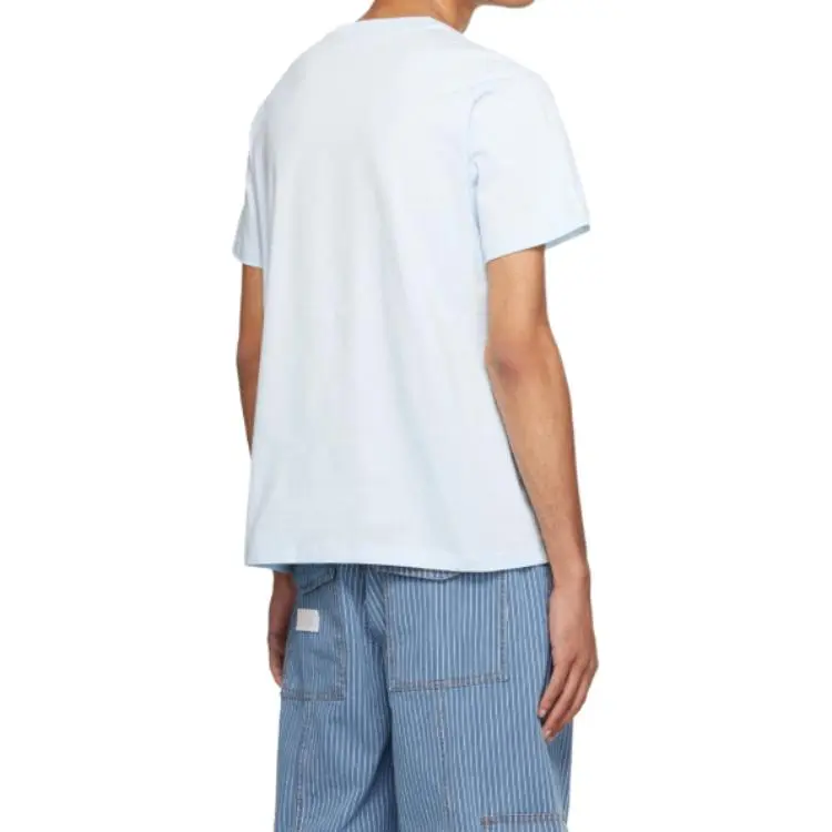 GANNI Drop Shoulder Sleeve T Shirt Women's Light Blue-4