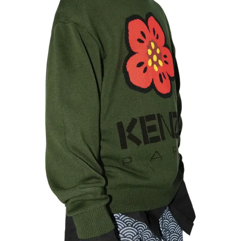 KENZO Boke Flower Logo Intarsia Crewneck Jumper-6