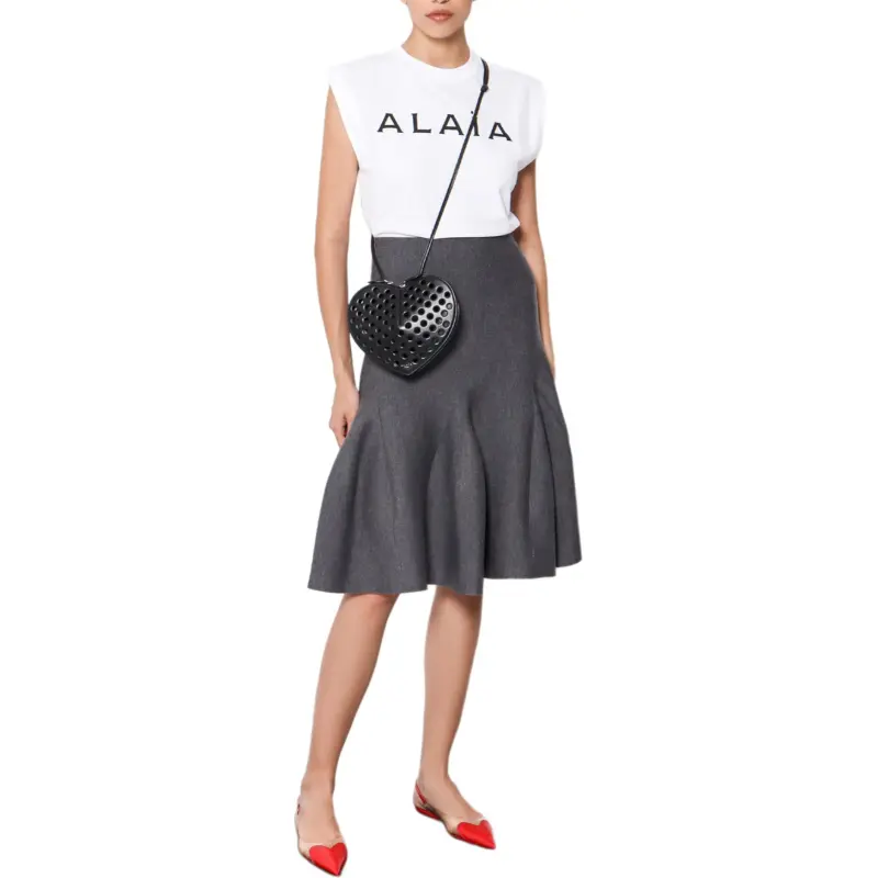 Alaia Sculptural Godet Knit Midi Skirt-2
