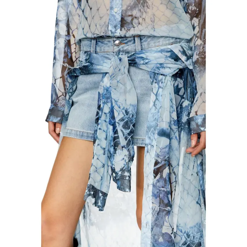 DIESEL Long Sleeved Dress Women's Light Blue-4