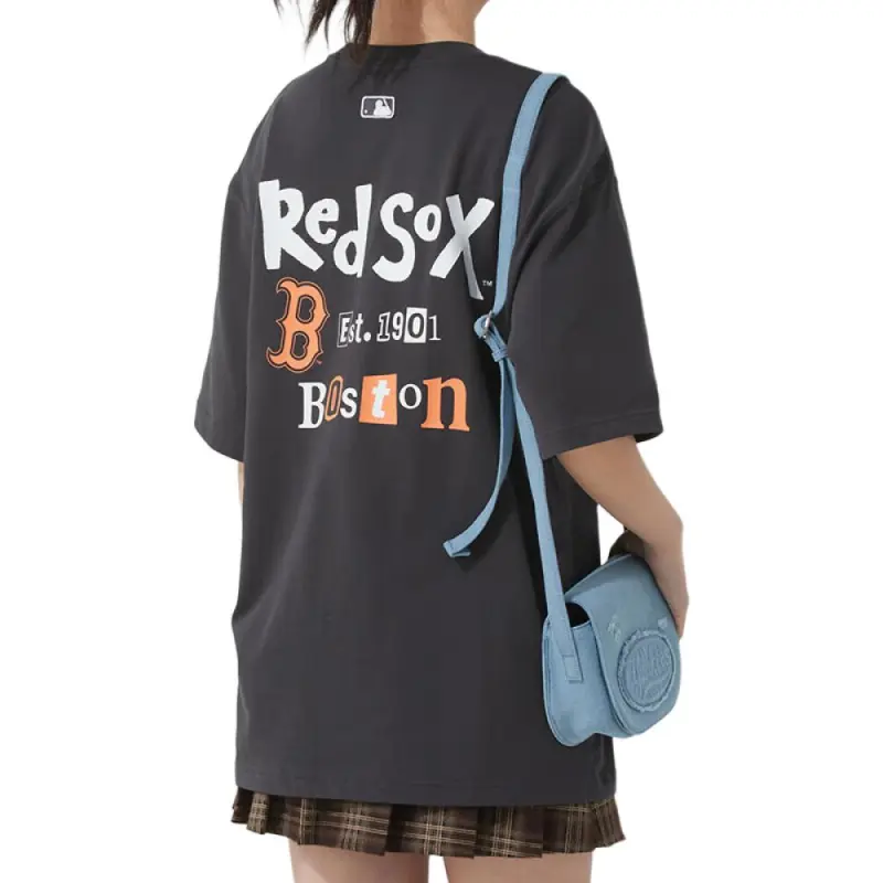 MLB Boston Red Sox T Shirt Unisex Charcoal Gray-1