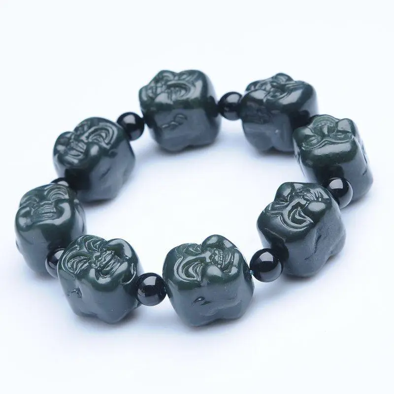 Grace Hetian Jade Bracelets Green Jade Unisex-5