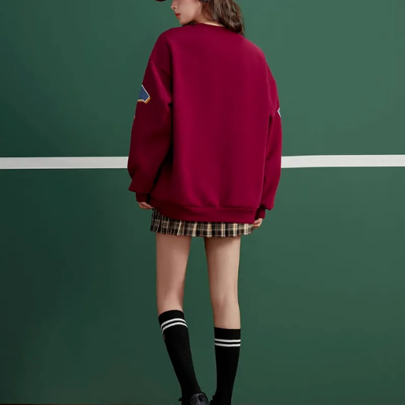 B.Duck Sweatshirt Women's Dark Red-2