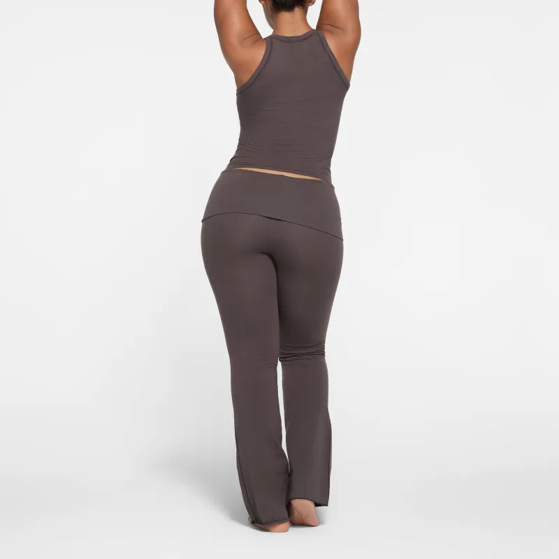 SKIMS Fake Day Collection FW24 COTTON JERSEY FOLDOVER PANT Casual Pants Women's Iron/Gray-2