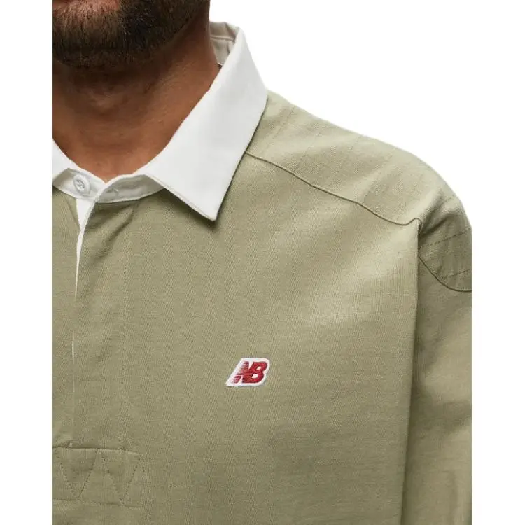 New Balance Made In Usa Long Sleeve Polo Shirt Unisex Green-2