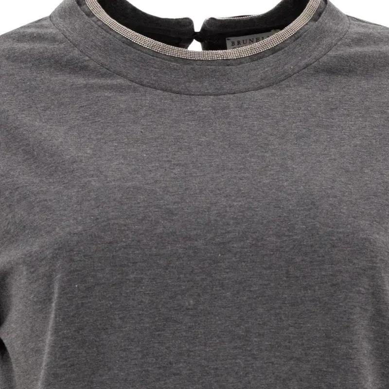 Brunello Cucinelli Embellished Crewneck T Shirt-2