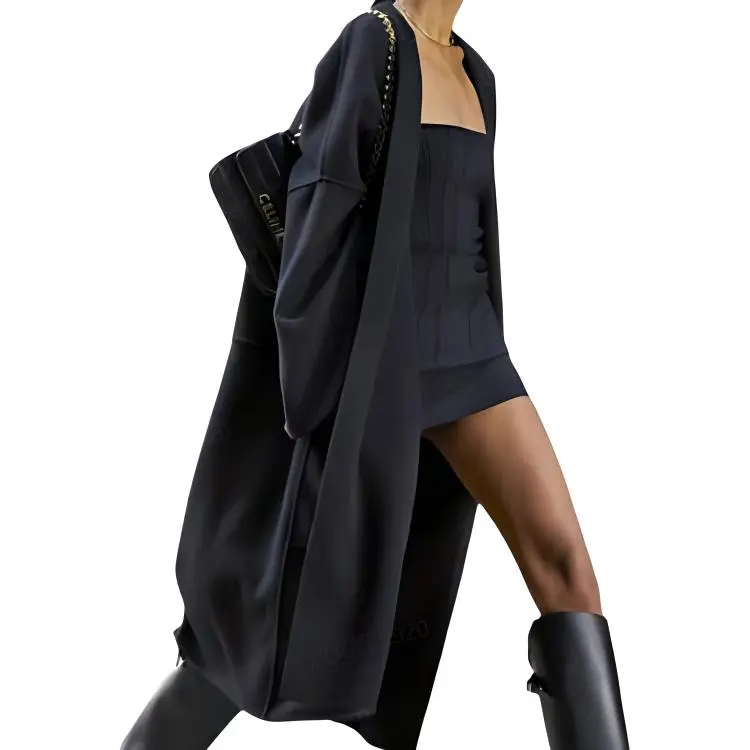 CELINE FW22 Velvet feel Coat Women's Black-3
