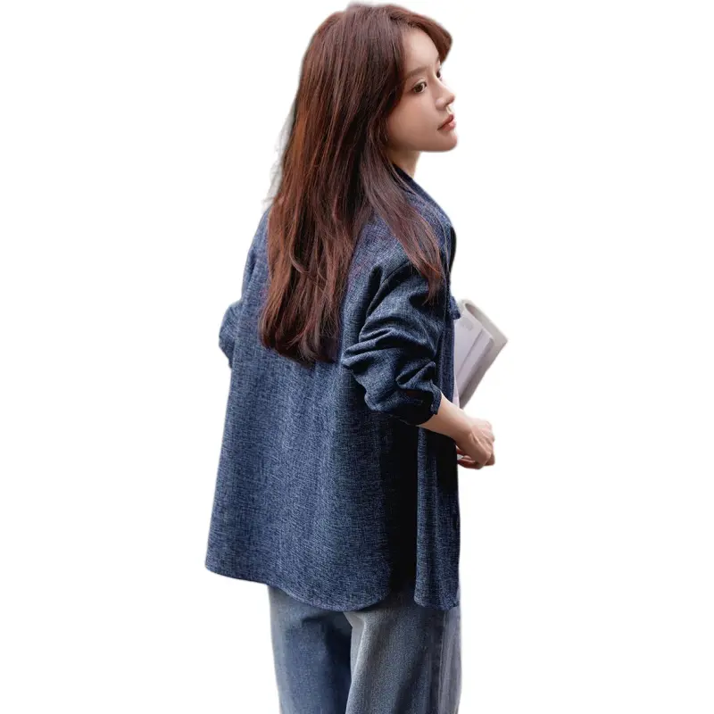 Mo Han Yi Mei Shirt Women's Navy Blue-1