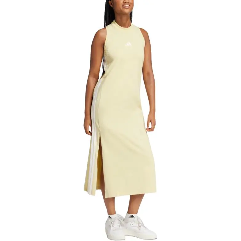 Adidas Free Shipping With AdiClub Essentials 3 Stripes Long Racerback Dress-1