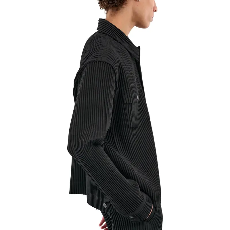 Homme Plissé Issey Miyake Buttoned Cuff Light Shirt Jacket-3