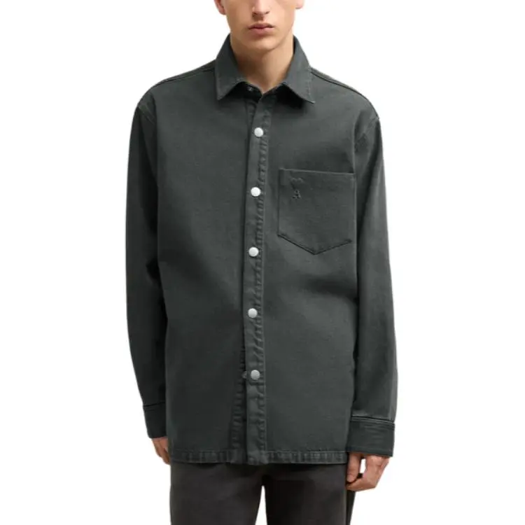AMIPARIS Paris Logo Detailed Long Sleeved Shirt-1