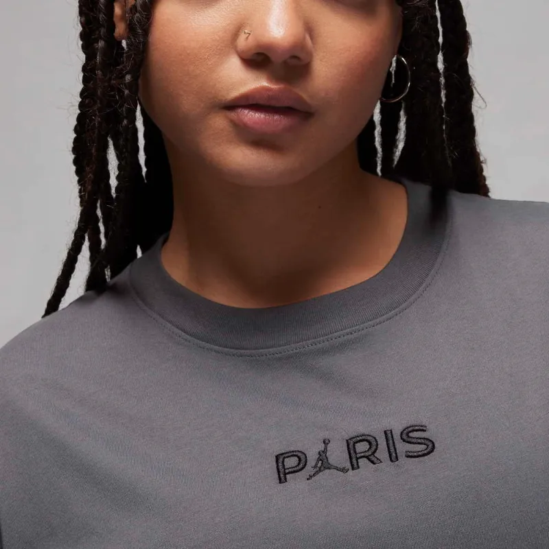 Jordan Paris Saint Germain Football Club T Shirts Women's Iron Gray-3