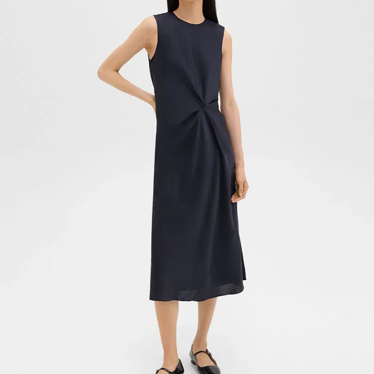 THEORY Sleeveless Dress Women's Deep Sea Blue-3
