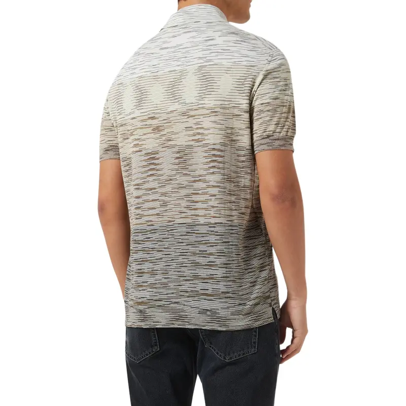 MISSONI Slub Short Sleeved Polo Shirt-4