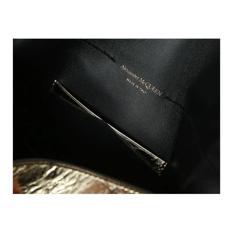 Alexander McQueen Cow Leather Clutch Medium Size Women's Gold-6