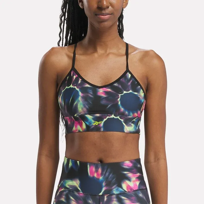 Reebok ID Train Printed Bra Bra Women's Gray Purple-2