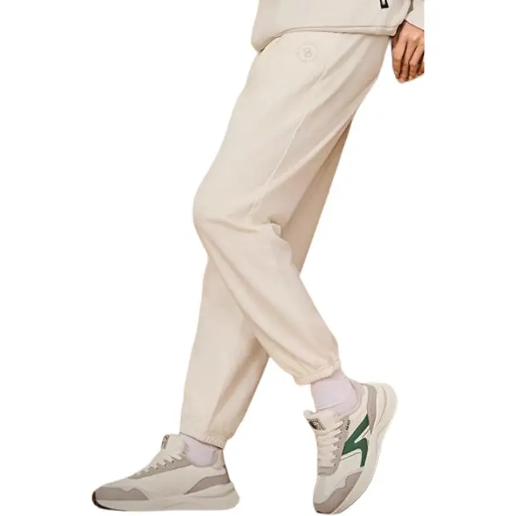 QIAODAN Knitted Sports Pants Women's Cream White-5