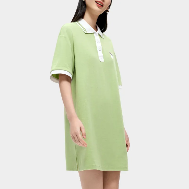 FILA FUSION POLO Short-Sleeved Dress Women's Creamy Fruit Green-2