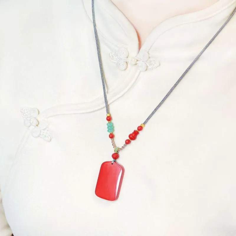 JUNWEN Cinnabar Necklaces Unisex-5
