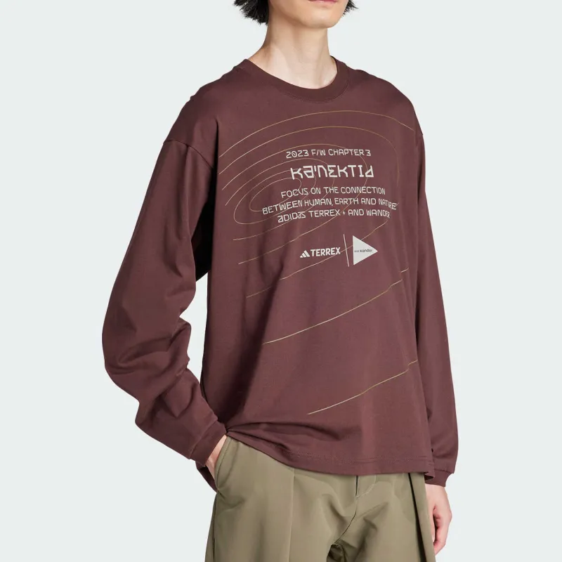 And Wander X Adidas TERREX X And Wander T-Shirts Unisex Dark Gray Brown-2