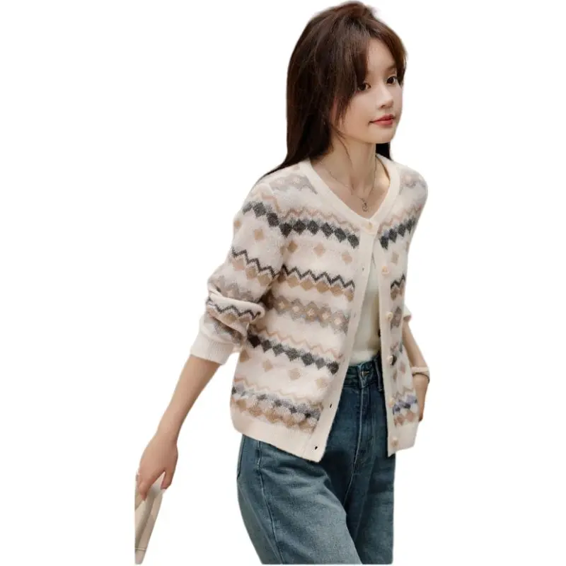 Mo Han Yi Mei Knitwear Women's Light Beige-2