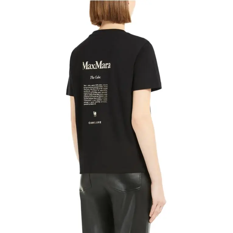 'S MAX MARA Quieto Logo Printed Crewneck T Shirt-4