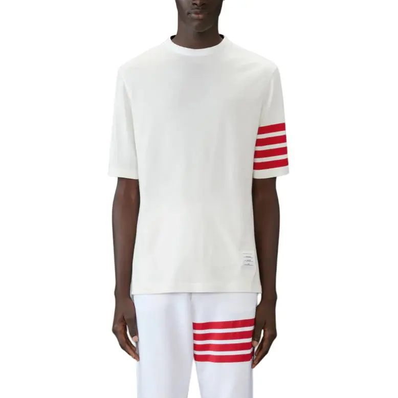 THOM BROWNE Jersey 4 Bar Color Block T Shirt-3