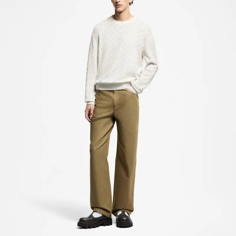 LOUIS VUITTON 1AGJHK Monogram Pointelle Cotton Pullover-1