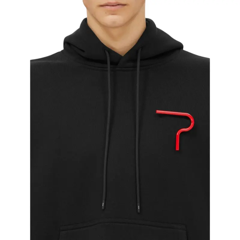 MSGM Logo Appliqué Drawstring Hoodie-4